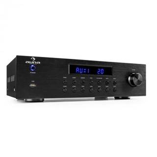 Auna  AV2-CD850BT, 4-zónový stereo zosilňovač, 8 x 50 W RMS, bluetooth, USB, CD, čierny, značky Auna