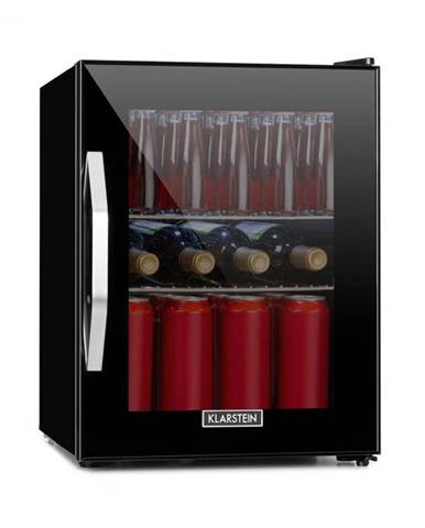 Klarstein Beersafe M Onyx, chladnička, C, LED, 2 kovové rošty, sklenené dvere, onyx
