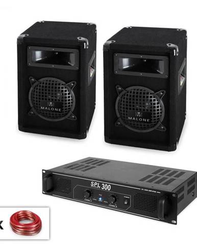 Malone SPL PA sada, pár 6,5" (16,5 cm) subwoofer, reproduktor & zosilňovač, 300 W