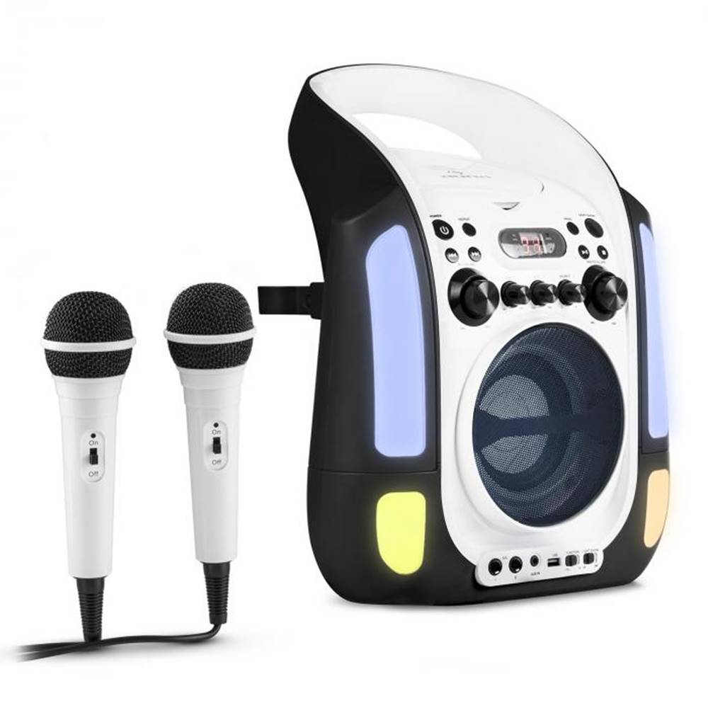 Auna  Kara Illumina, čierny, karaoke systém, CD, USB, MP3, LED svetelná show, 2 x mikrofón, prenosný, značky Auna