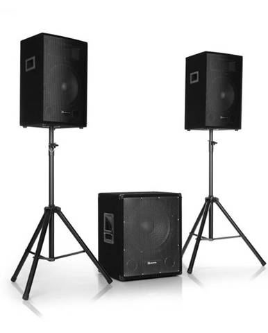 Auna Pro Cube 1512, 2.1 aktívna PA sada, 1200 W, 15" subwoofer, 2 x 12" reproduktor