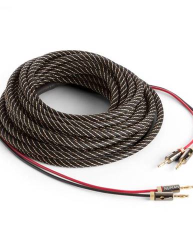Numan reproduktorový kábel, OFC, medený, 2 x 3,5 mm², 10 m, textilný obal, štandardizovaný