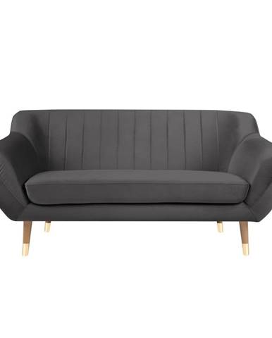 Sivá zamatová pohovka Mazzini Sofas Benito, 158 cm