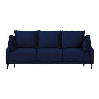 Mazzini Sofas Modrá zamatová rozkladacia pohovka s úložným priestorom  Freesia, 215 cm, značky Mazzini Sofas