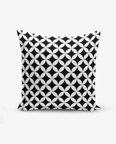 Čierno-biela obliečka na vankúš s prímesou bavlny Minimalist Cushion Covers Black White Geometric, 45 × 45 cm