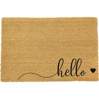 Artsy Doormats Čierna rohožka z prírodného kokosového vlákna  Hello Scribble, 40 x 60 cm, značky Artsy Doormats