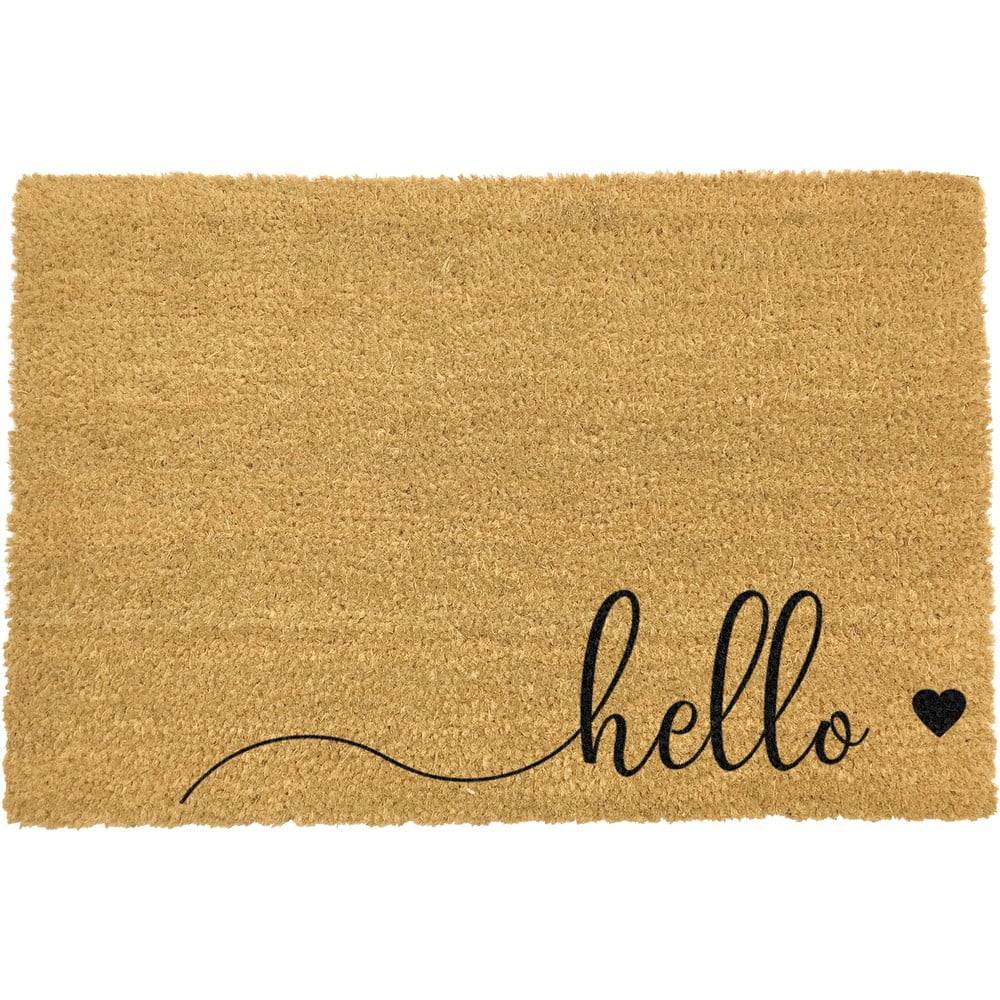 Artsy Doormats Čierna rohožka z prírodného kokosového vlákna  Hello Scribble, 40 x 60 cm, značky Artsy Doormats