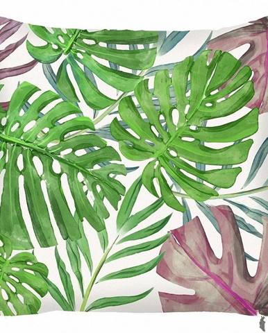 Zelená obliečka na vankúš Mike & Co. NEW YORK Monstera Heaven, 43 × 43 cm