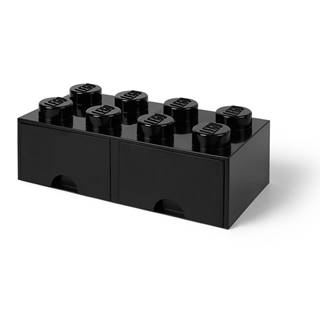 Čierny úložný box s dvoma zásuvkami LEGO®