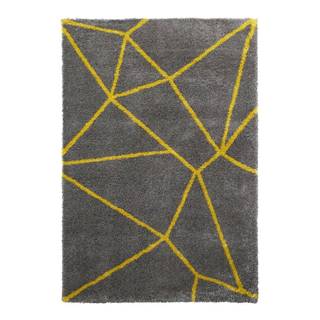 Think Rugs Sivo-žltý koberec  Royal Nomadic Grey & Yellow, 120 × 170 cm, značky Think Rugs