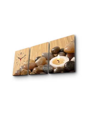 Nástenné obrazové hodiny Sviečka, 96 × 40 cm