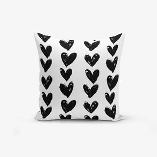 Minimalist Cushion Covers Obliečka na vankúš s prímesou bavlny  Black Heart, 45 × 45 cm, značky Minimalist Cushion Covers