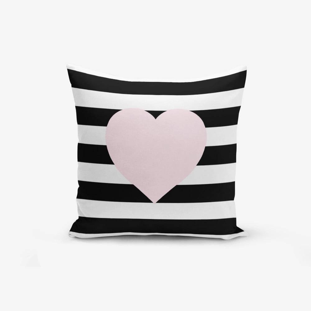Minimalist Cushion Covers Obliečka na vaknúš s prímesou bavlny  Striped Pink, 45 × 45 cm, značky Minimalist Cushion Covers