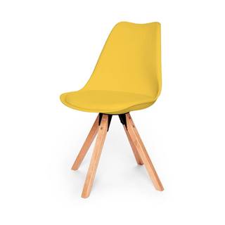 Súprava 2 žltých stoličiek s podnožím z bukového dreva Bonami Essentials Gina