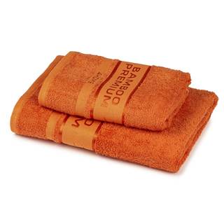 4Home  Sada Bamboo Premium osuška a uterák oranžová, 70 x 140 cm, 50 x 100 cm, značky 4Home