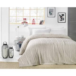Homemania Sivobéžová prikrývka cez posteľ Knit, 220 x 240 cm, značky Homemania
