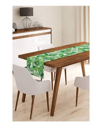 Behúň na stôl z mikrovlákna Minimalist Cushion Covers Green Jungle Leaves, 45 x 140 cm