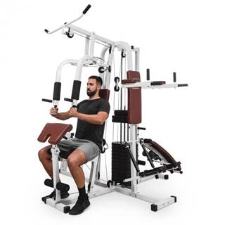 KLARFIT  Ultimate Gym 9000, fitness stanica, 7 stanovíšť, do 150 kg, QR oceľ, biela, značky KLARFIT