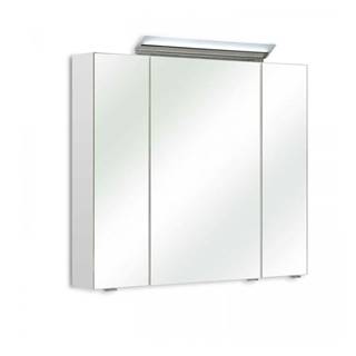 Sconto Zrkadlová skrinka s osvetlením FILO 040 biela vysoký lesk, značky Sconto