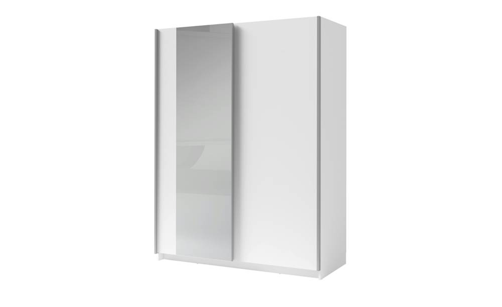 Sconto Šatníková skriňa so zrkadlom SPLIT biela, šírka 180 cm, značky Sconto