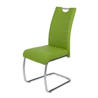 Sconto Jedálenská stolička FLORA S zelená, syntetická koža, značky Sconto