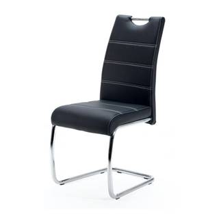 Sconto Jedálenská stolička FLORA S čierna, syntetická koža, značky Sconto