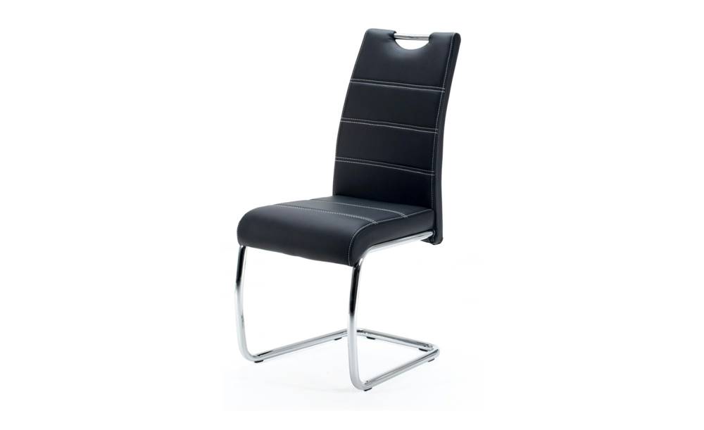 Sconto Jedálenská stolička FLORA S čierna, syntetická koža, značky Sconto